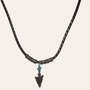 Arrow head on a leather necklace!